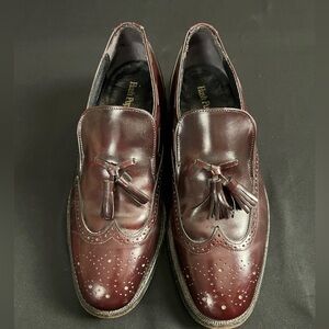 Vintage Hush Puppies 9.5 M Leather Loafers Made In USA 13546 Tassels Biltrite